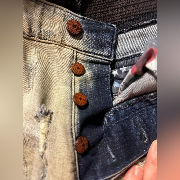 Rockstar Destroyed Denim Shorts size 30 - Picture 7 of 12